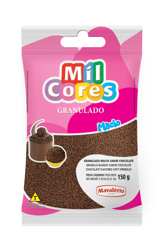 GRANULADO MACIO SABOR CHOCOLATE MIL CORES 🍫 Mavalério